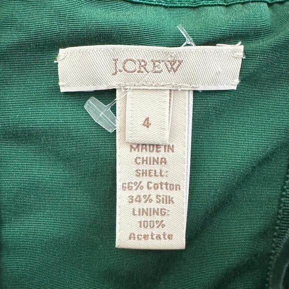 J.Crew Peplum Mini Dress Womens 4 Green Corset Sweetheart Neckline Spring Party - Picture 4 of 10